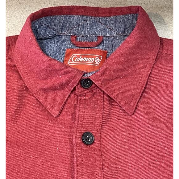 Coleman Shirt Men’s Size Large Red Flannel Button Down Outdoor Camping Casual - Picture 9 of 12